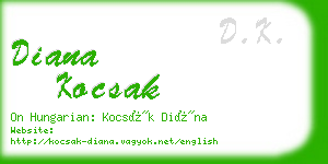 diana kocsak business card